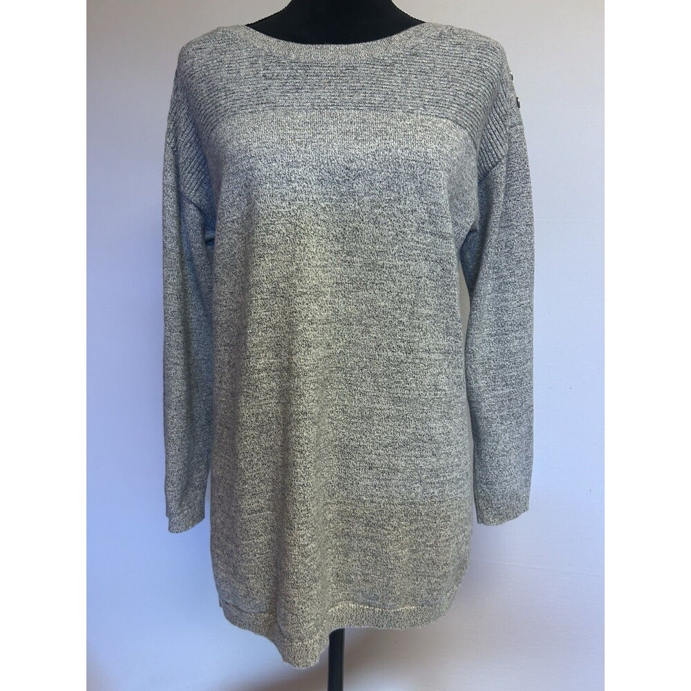 Talbots  Womens Sz Large Gray Crew Neck Sweater Pullover Long Sleeves